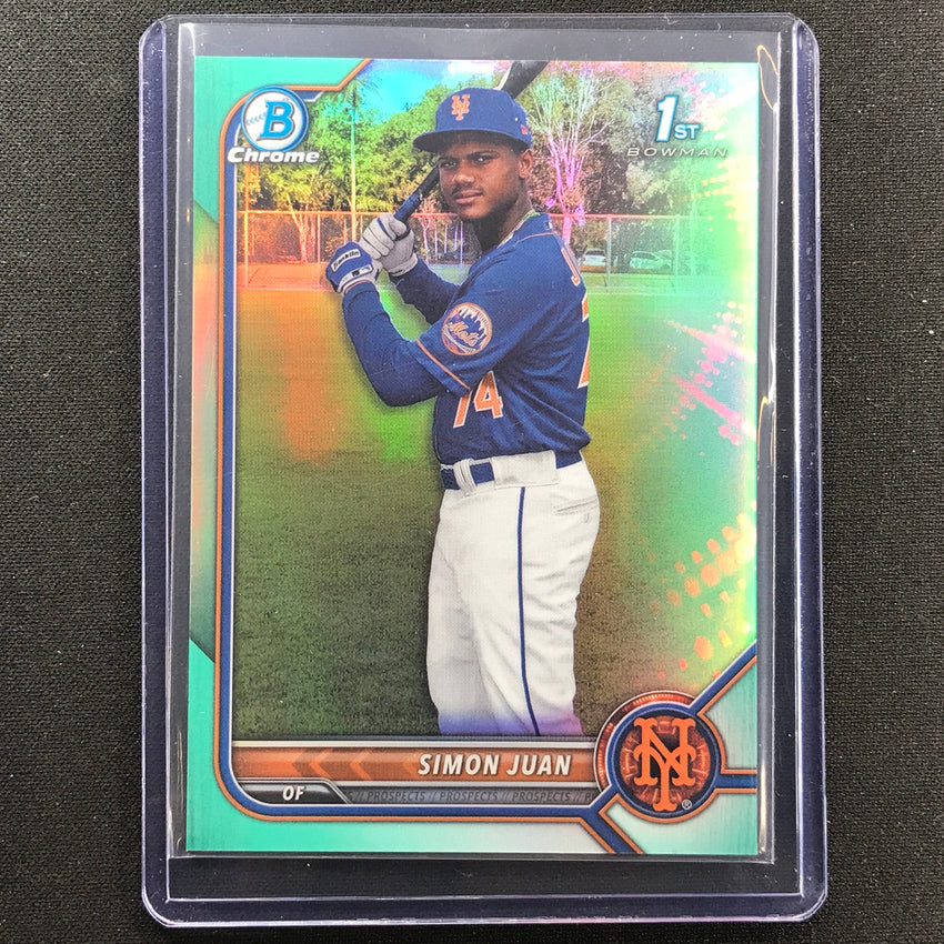 2022 Bowman Chrome Simon Juan 1st Bowman Prospect Aqua Refractor 60/125
