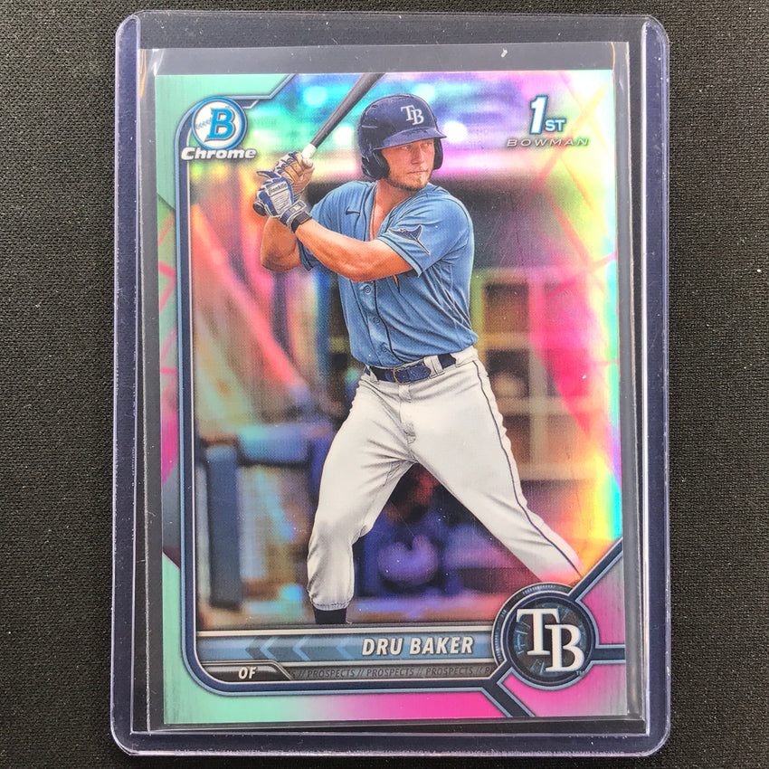 2022 Bowman Chrome Dru Baker 1st Bowman Prospect Aqua/pink Vapor 99/125