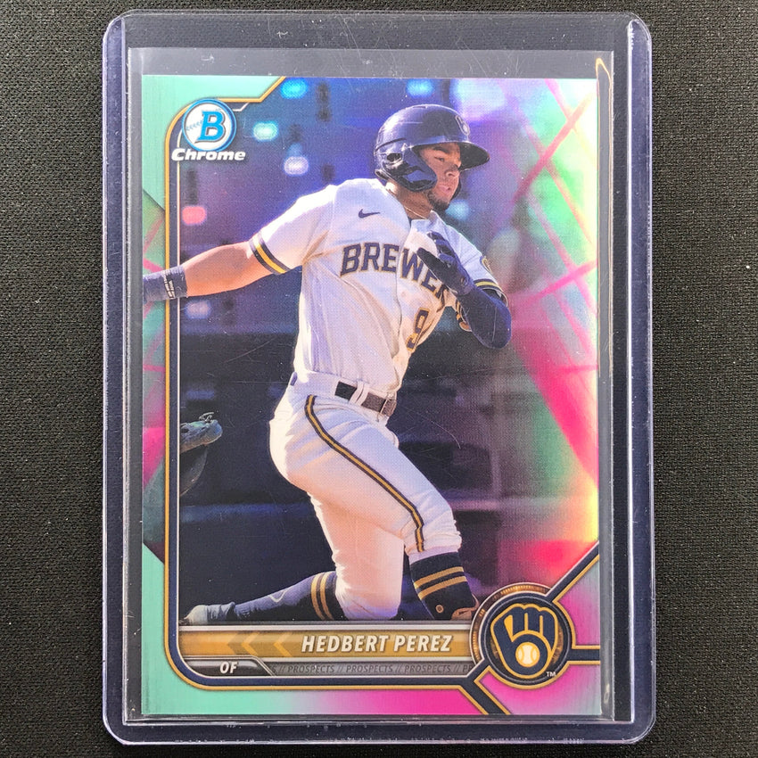 2022 Bowman Chrome Hedbert Perez Bowman Prospect Aqua/pink Vapor 113/125