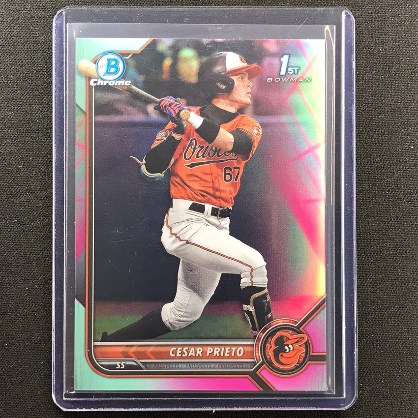 2022 Bowman Chrome Cesar Prieto 1st Bowman Prospect Aqua/pink Vapor 63/125