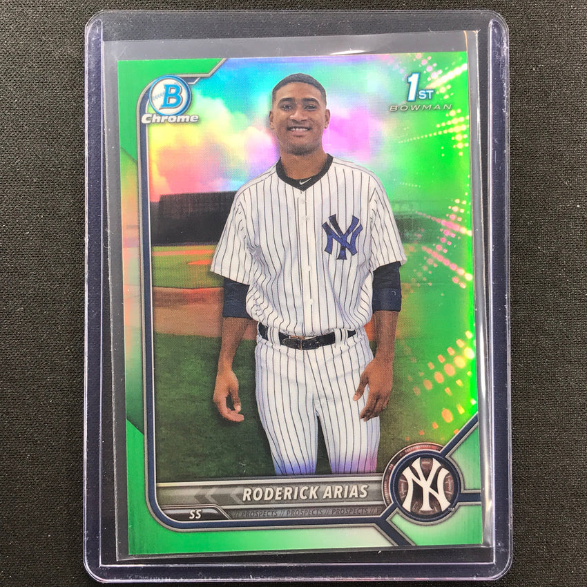 2022 Bowman Chrome Roderick Arias 1st Bowman Prospect Green Refractor 27/99