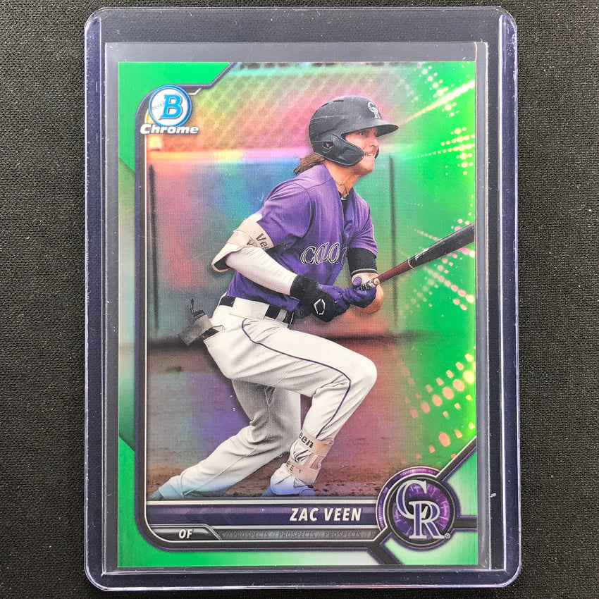 2022 Bowman Chrome Zac Veen Bowman Prospect Green Refractor 87/99