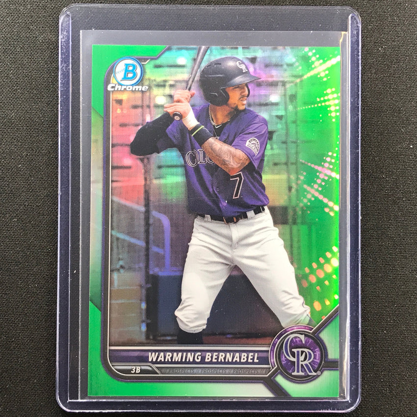 2022 Bowman Chrome Warming Bernabel Bowman Prospect Green Refractor 22/99