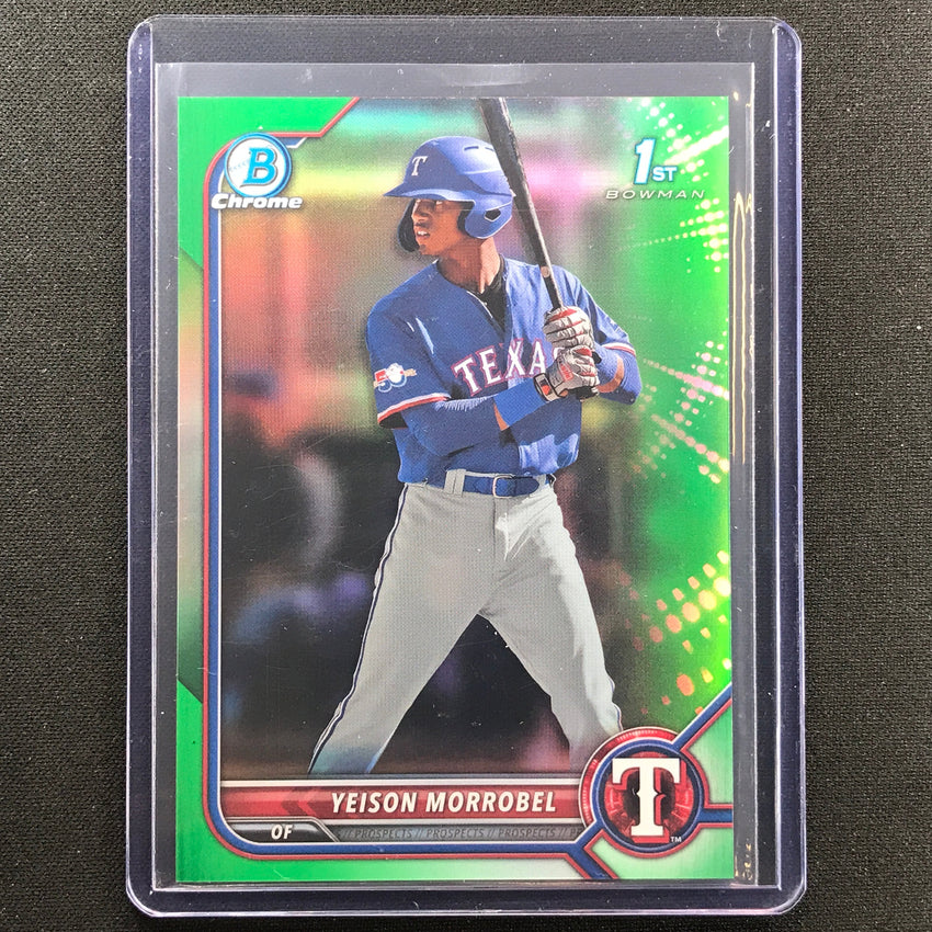 2022 Bowman Chrome Yeison Morrobel 1st Bowman Prospect Green Refractor 90/99