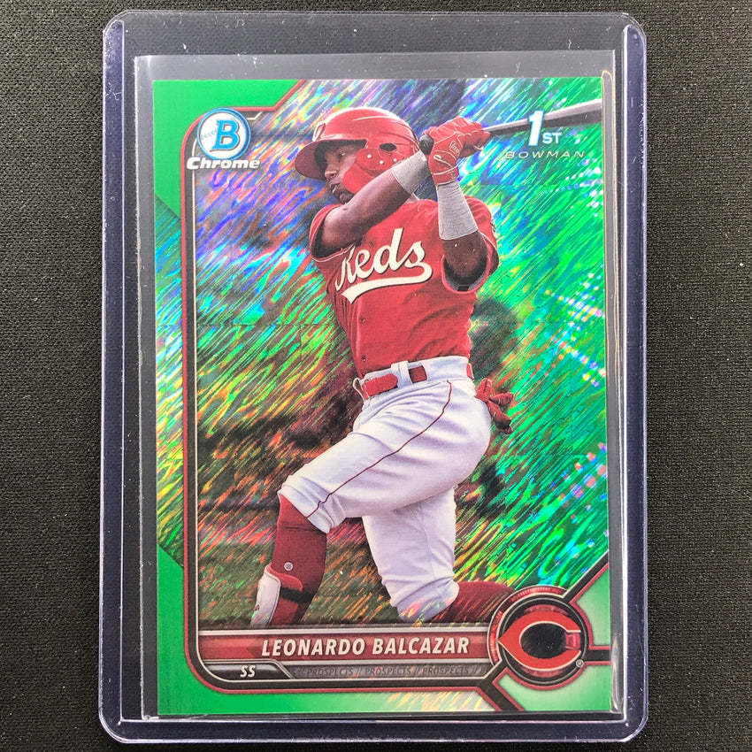 2022 Bowman Chrome Leonardo Balcazar 1st Bowman Prospect Green Shimmer 84/99