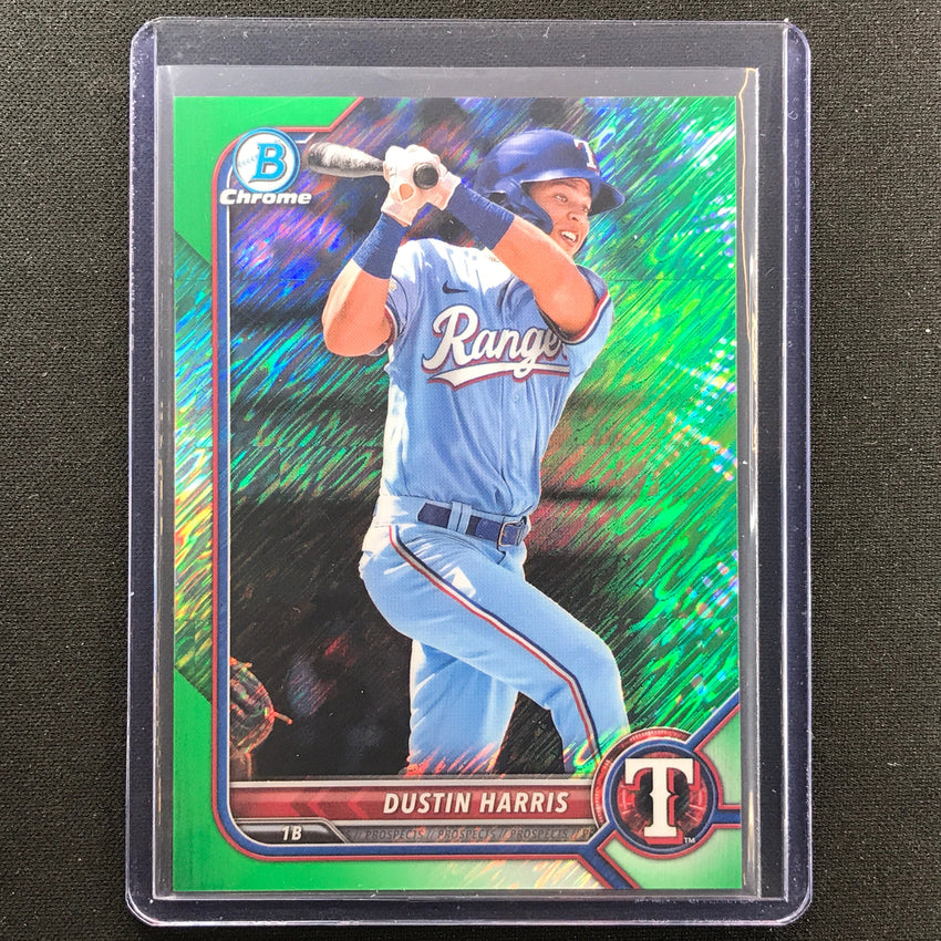 2022 Bowman Chrome Dustin Harris Bowman Prospect Green Shimmer 49/99