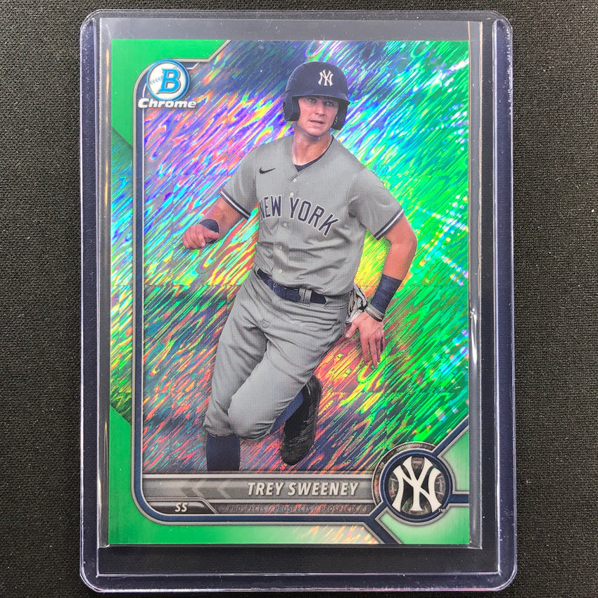 2022 Bowman Chrome Trey Sweeney Bowman Prospect Green Shimmer 46/99