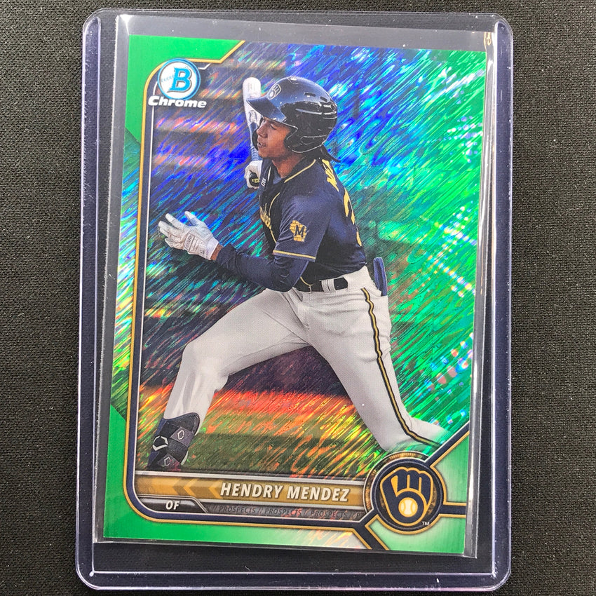2022 Bowman Chrome Hendry Mendez Bowman Prospect Green Shimmer 37/99
