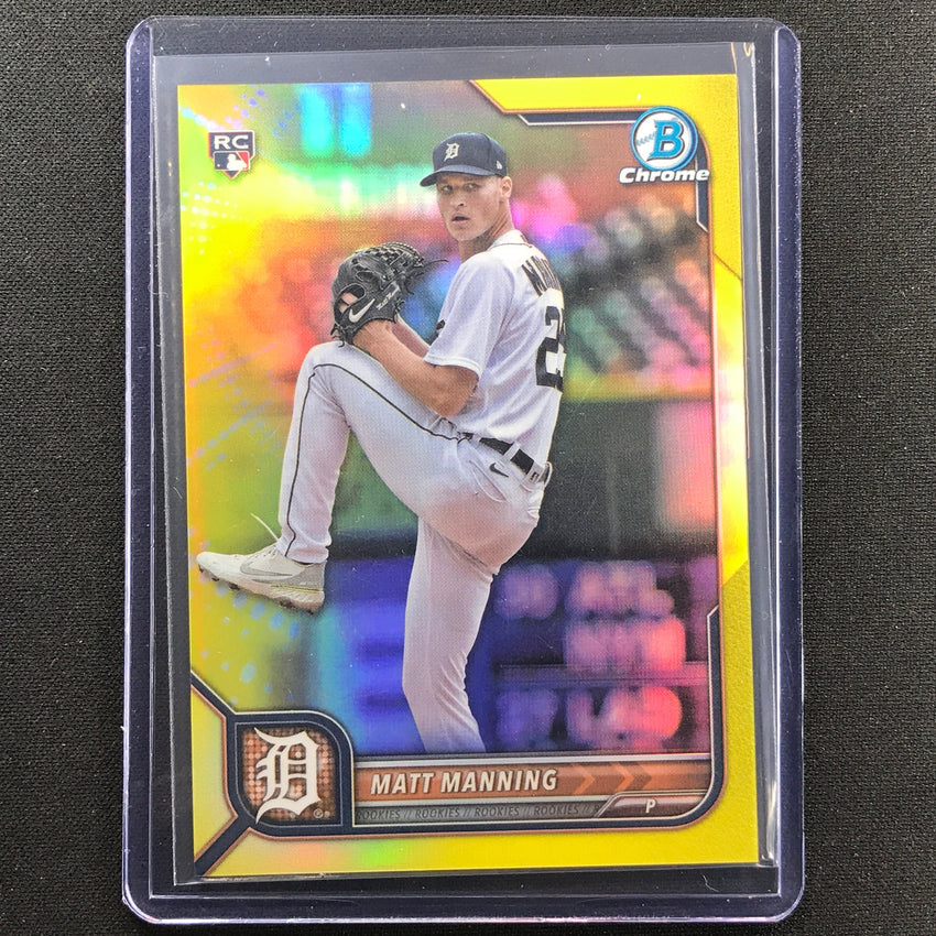 2022 Bowman Chrome Matt Manning Rookie Yellow Refractor 44/75