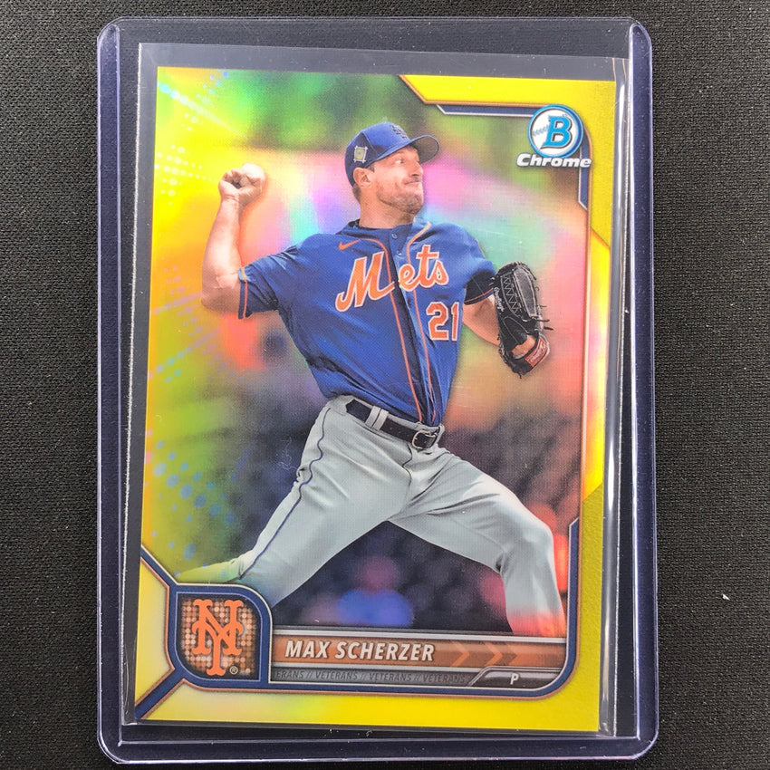 2022 Bowman Chrome Max Scherzer Yellow Refractor 42/75