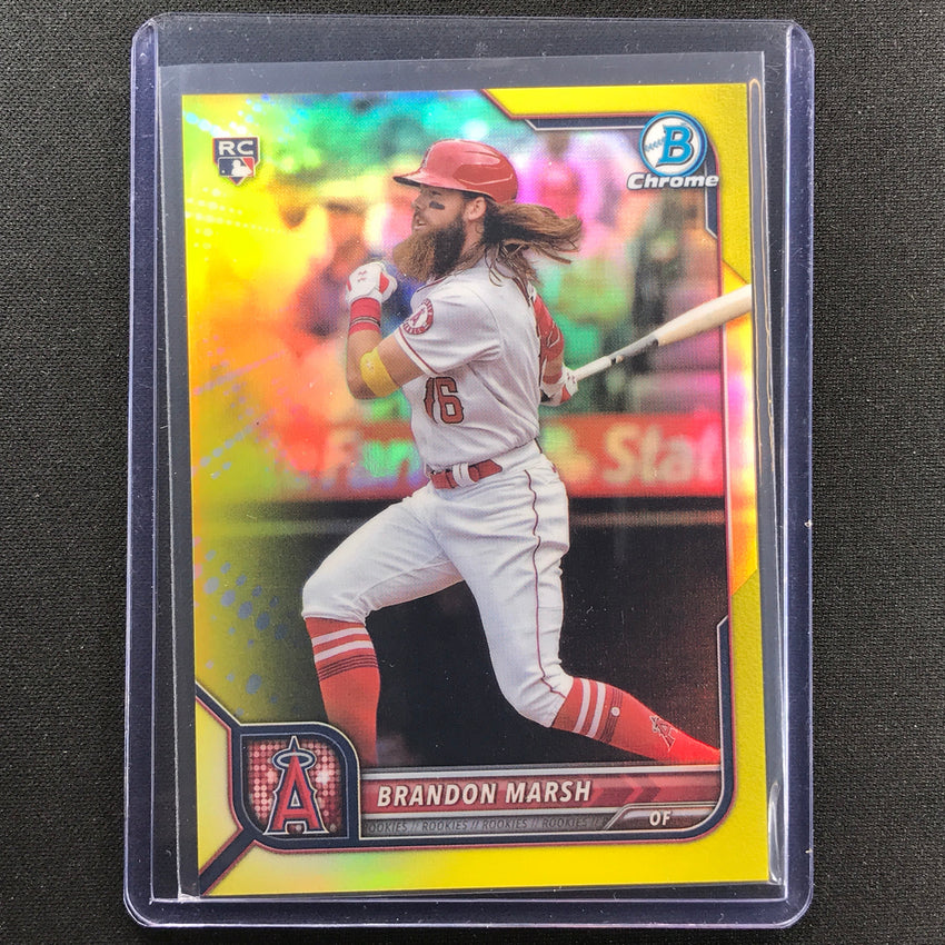 2022 Bowman Chrome Brandon Marsh Rookie Yellow Refractor 49/75