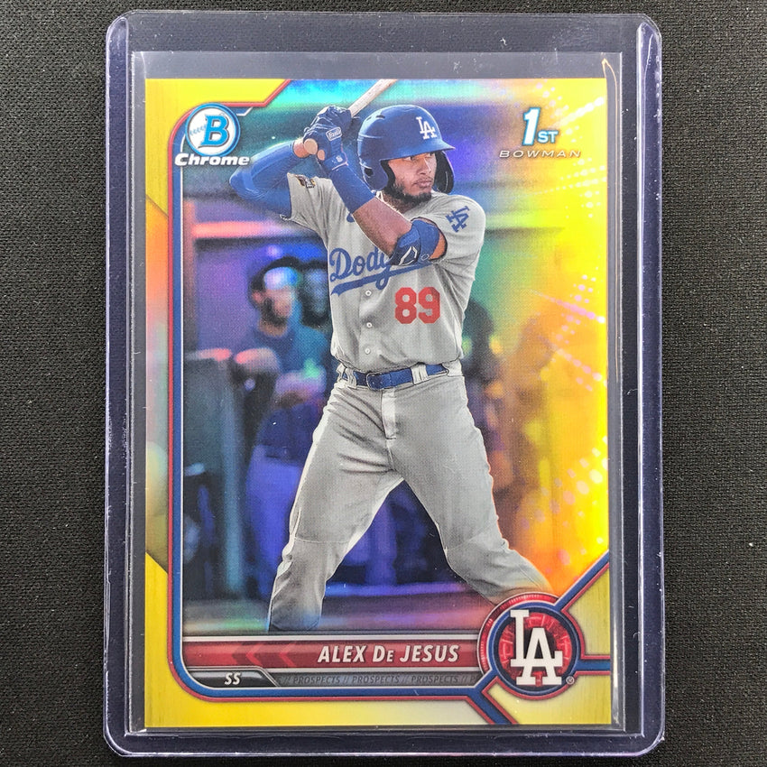 2022 Bowman Chrome Alex De Jesus 1st Bowman Prospect Yellow Refractor 68/75