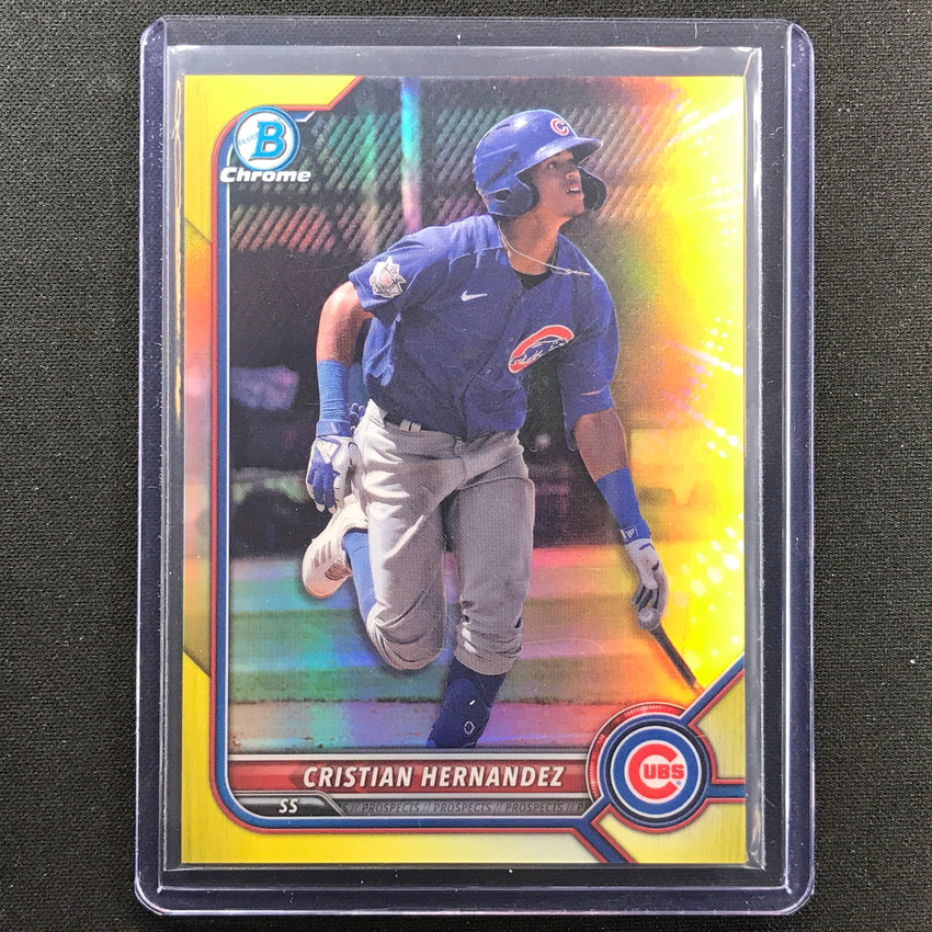 2022 Bowman Chrome Cristian Hernandez Bowman Prospect Yellow Refractor 10/75