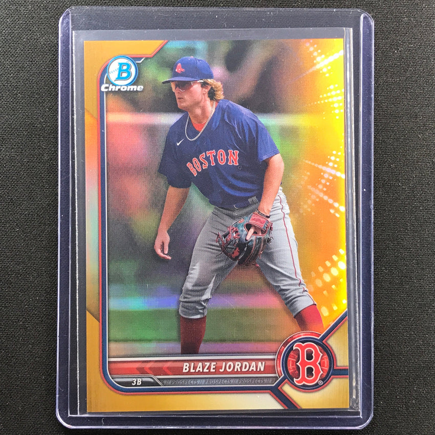 2022 Bowman Chrome Blaze Jordan Bowman Prospect Gold Refractor 16/50