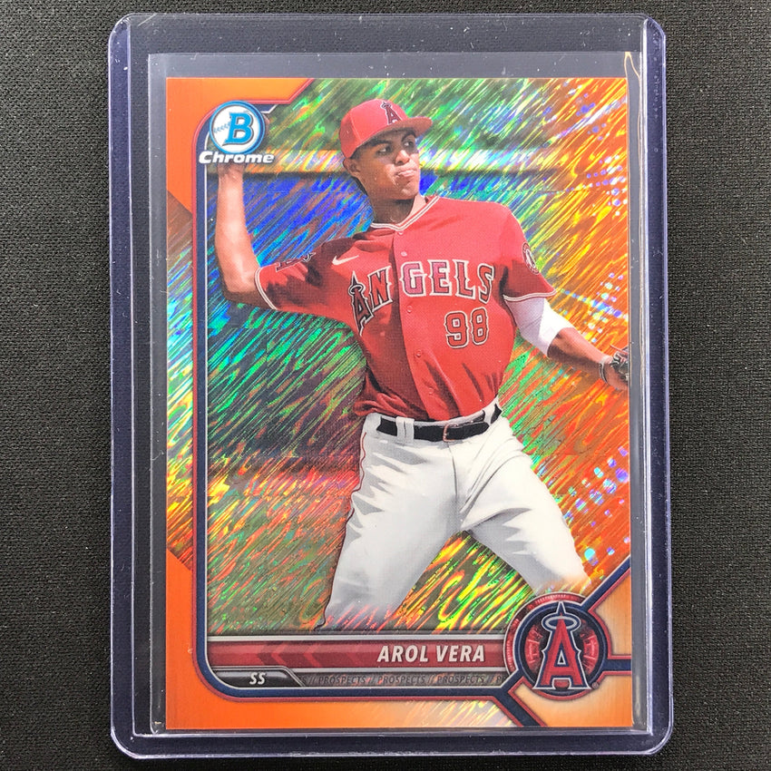 2022 Bowman Chrome Arol Vera Bowman Prospect Orange Shimmer 8/25