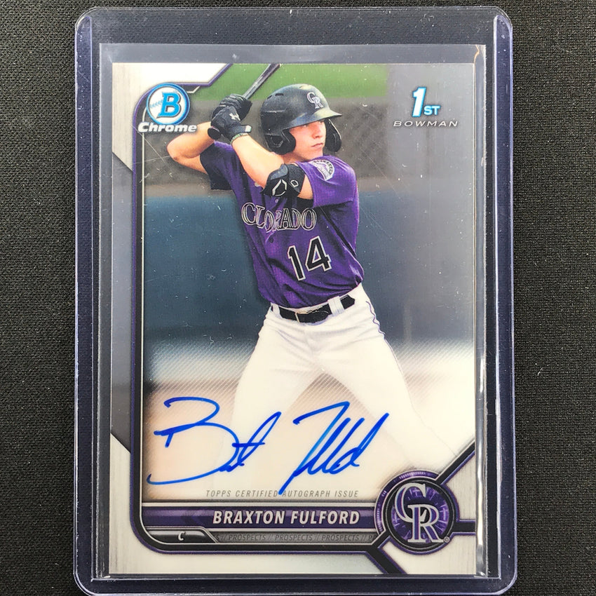 2022 Bowman Chrome Braxton Fulford 1st Bowman Prospect Auto Base No Bf A