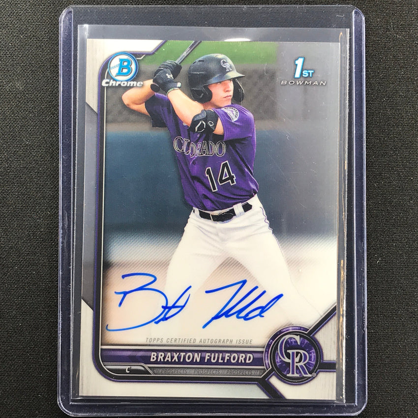 2022 Bowman Chrome Braxton Fulford 1st Bowman Prospect Auto Base No Bf B