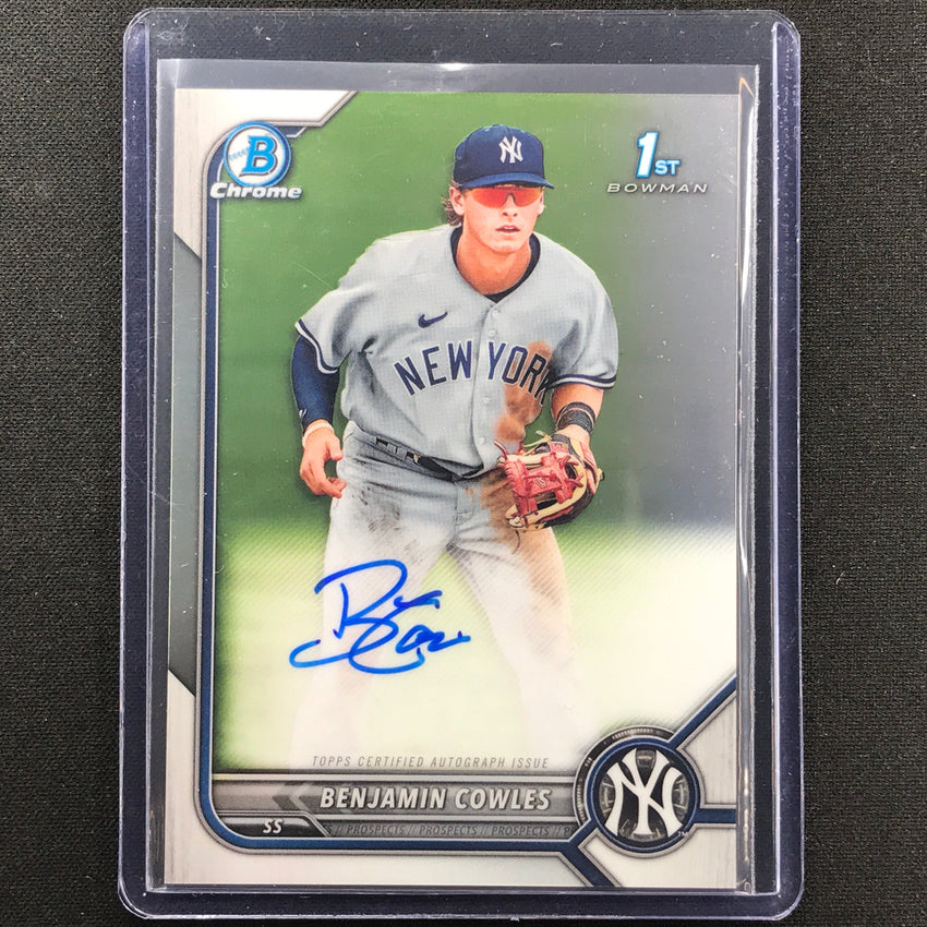 2022 Bowman Chrome BENJAMIN COWLES 1st Bowman Prospect Auto Base #BC