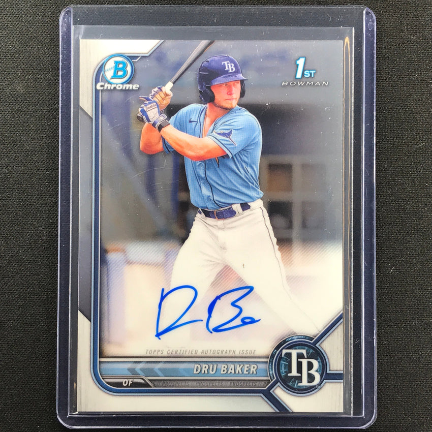 2022 Bowman Chrome Dru Baker 1st Bowman Prospect Auto Base No Db B