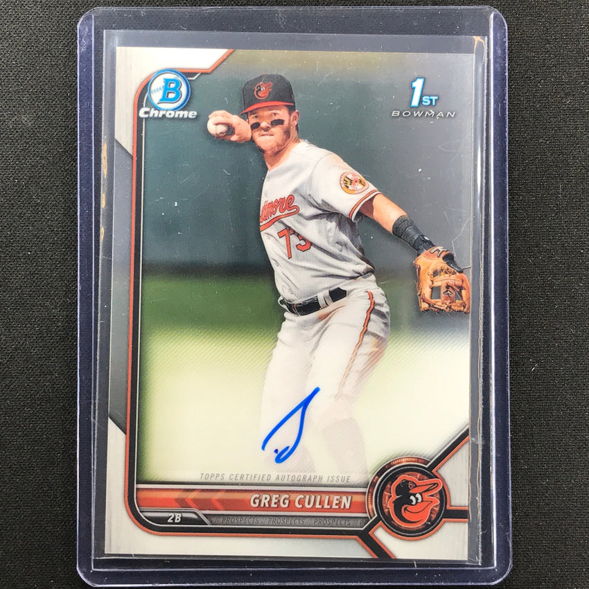 2022 Bowman Chrome GREG CULLEN 1st Bowman Prospect Auto Base #GC