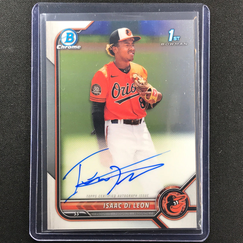 2022 Bowman Chrome Isaac De Leon 1st Bowman Prospect Auto Base No Id A