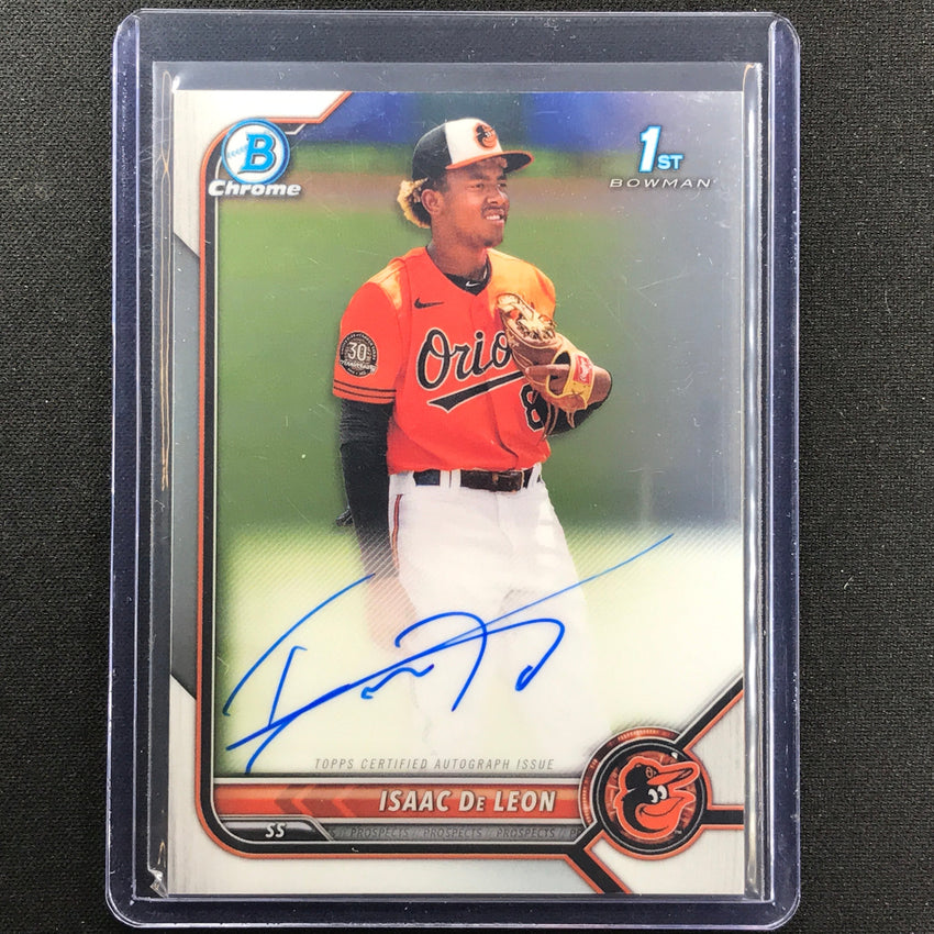 2022 Bowman Chrome Isaac De Leon 1st Bowman Prospect Auto Base No Id B