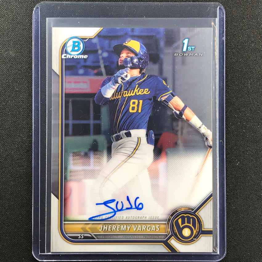 2022 Bowman Chrome JHEREMY VARGAS 1st Bowman Prospect Auto Base #JVG