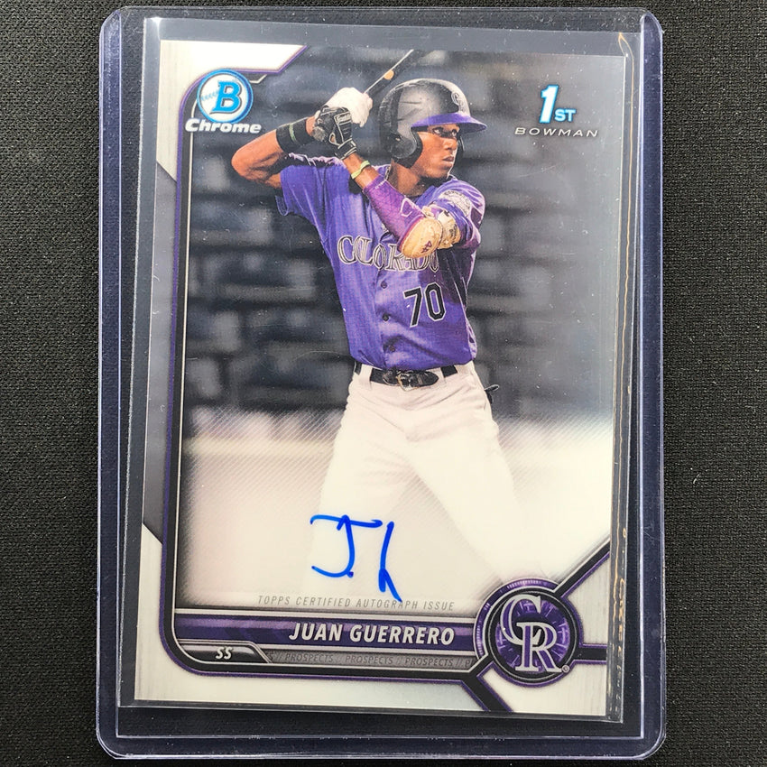 2022 Bowman Chrome JUAN GUERRERO 1st Bowman Prospect Auto Base #JGO