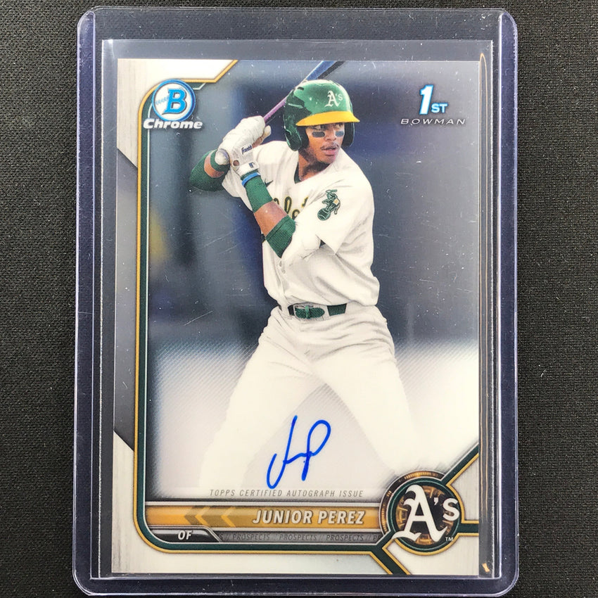 2022 Bowman Chrome JUNIOR PEREZ 1st Bowman Prospect Auto Base #JP