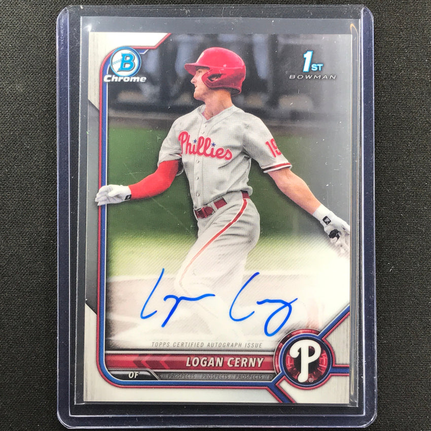 2022 Bowman Chrome LOGAN CERNY 1st Bowman Prospect Auto Base #LC