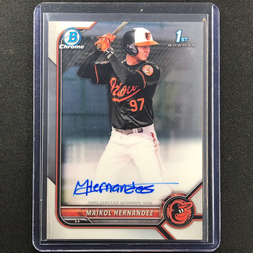 2022 Bowman Chrome Maikol Hernandez 1st Bowman Prospect Auto Base No Mh A
