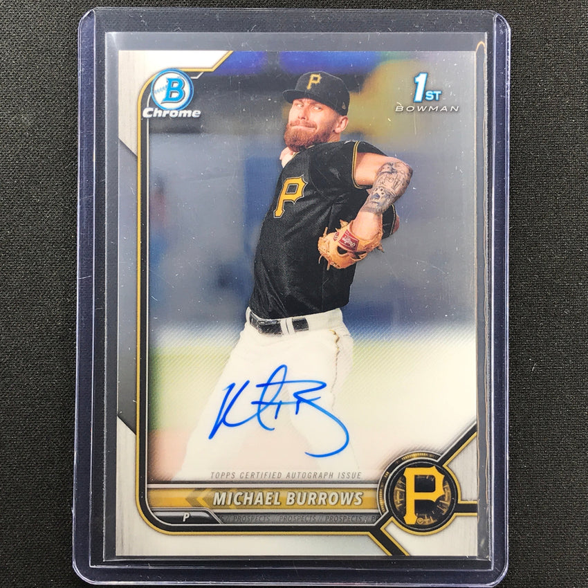 2022 Bowman Chrome MICHAEL BURROWS 1st Bowman Prospect Auto Base #MB