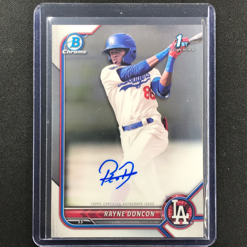 2022 Bowman Chrome Rayne Doncon 1st Bowman Prospect Auto Base No Rd B