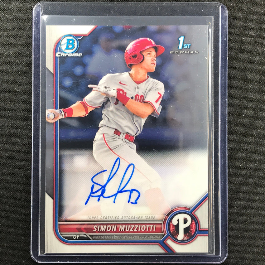 2022 Bowman Chrome SIMON MUZZIOTTI 1st Bowman Prospect Auto Base #SMZ