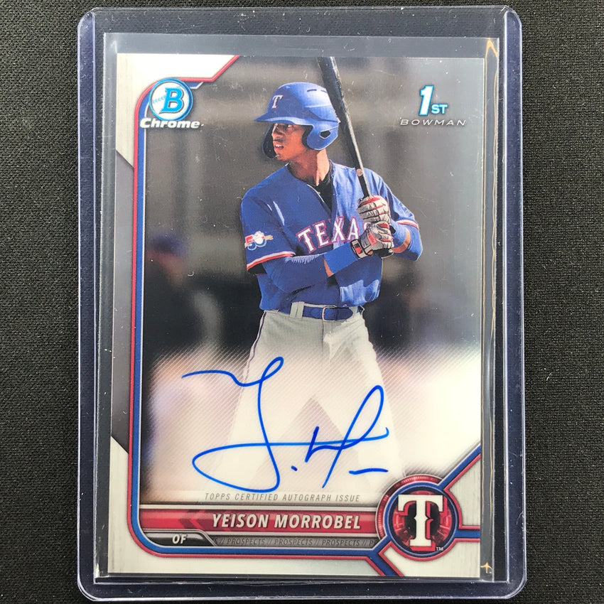 2022 Bowman Chrome Yeison Morrobel 1st Bowman Prospect Auto Base No Yml B
