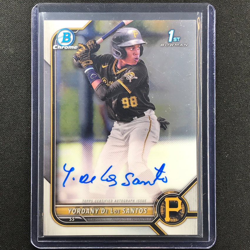 2022 Bowman Chrome Yordany De Los Santos 1st Bowman Prospect Auto Base No Yd