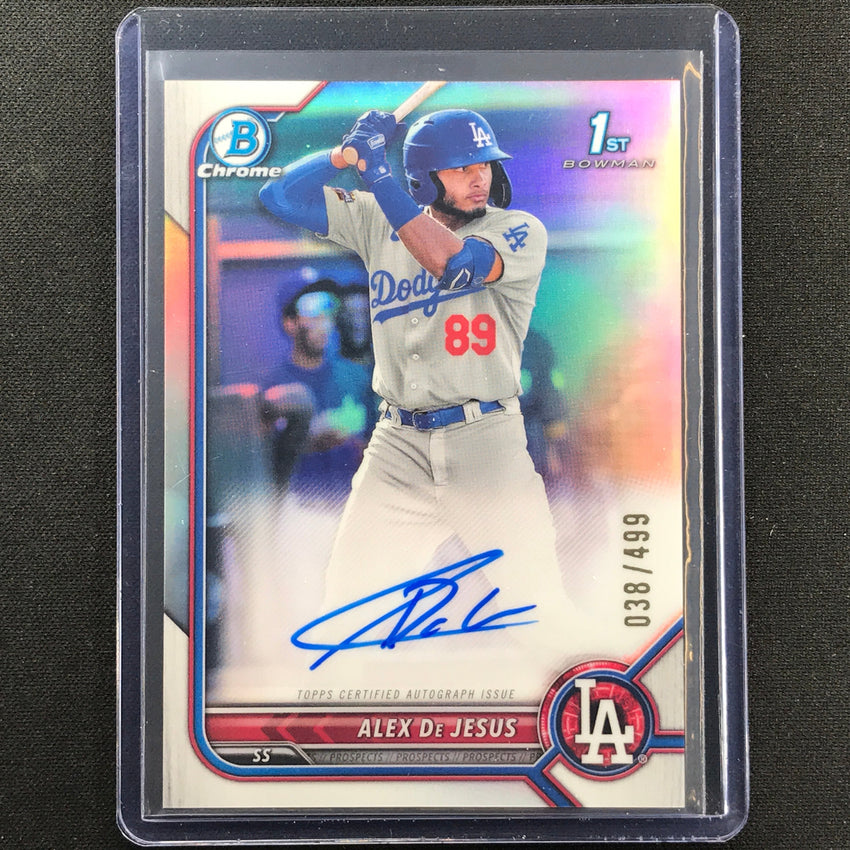 2022 Bowman Chrome Alex De Jesus 1st Bowman Prospect Auto Refractor 38/499