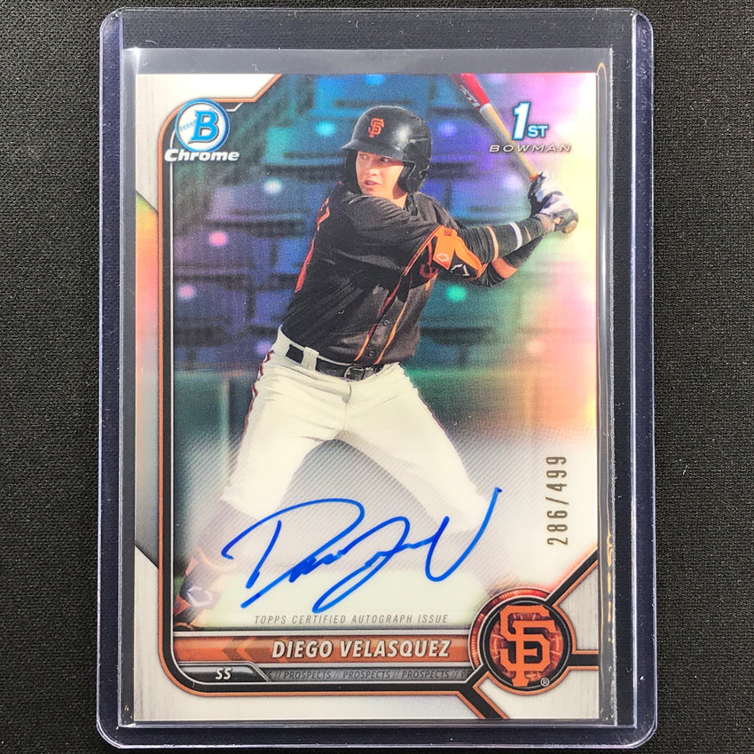 2022 Bowman Chrome Diego Velasquez 1st Bowman Prospect Auto Refractor 286/499