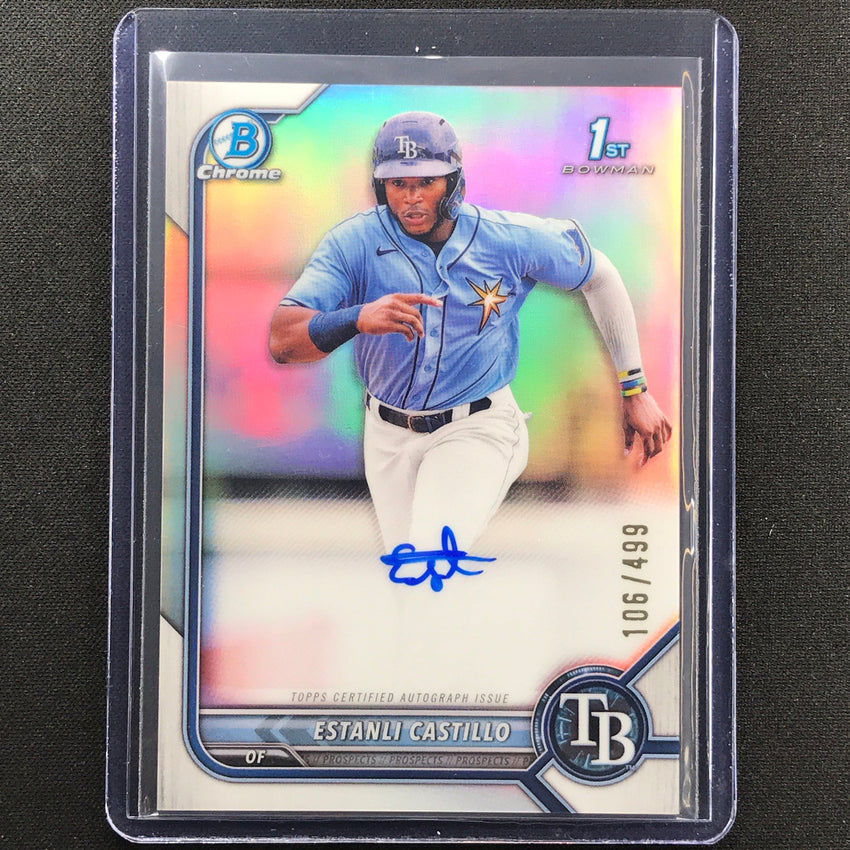 2022 Bowman Chrome Estanli Castillo 1st Bowman Prospect Auto Refractor 106/499