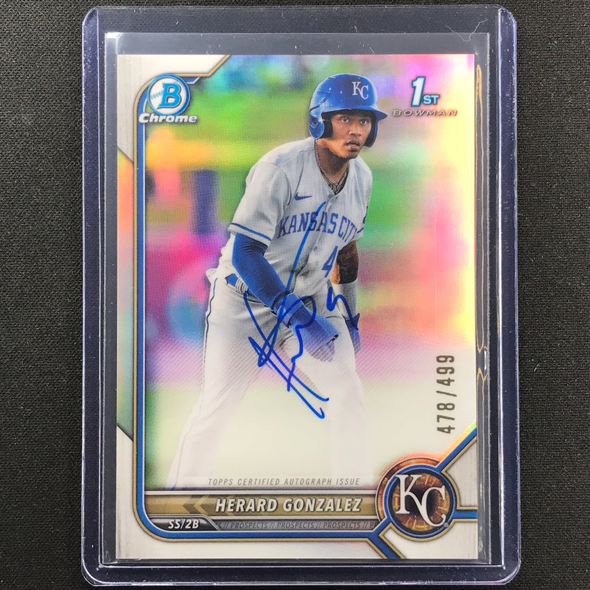 2022 Bowman Chrome Herard Gonzalez 1st Bowman Prospect Auto Refractor 478/499