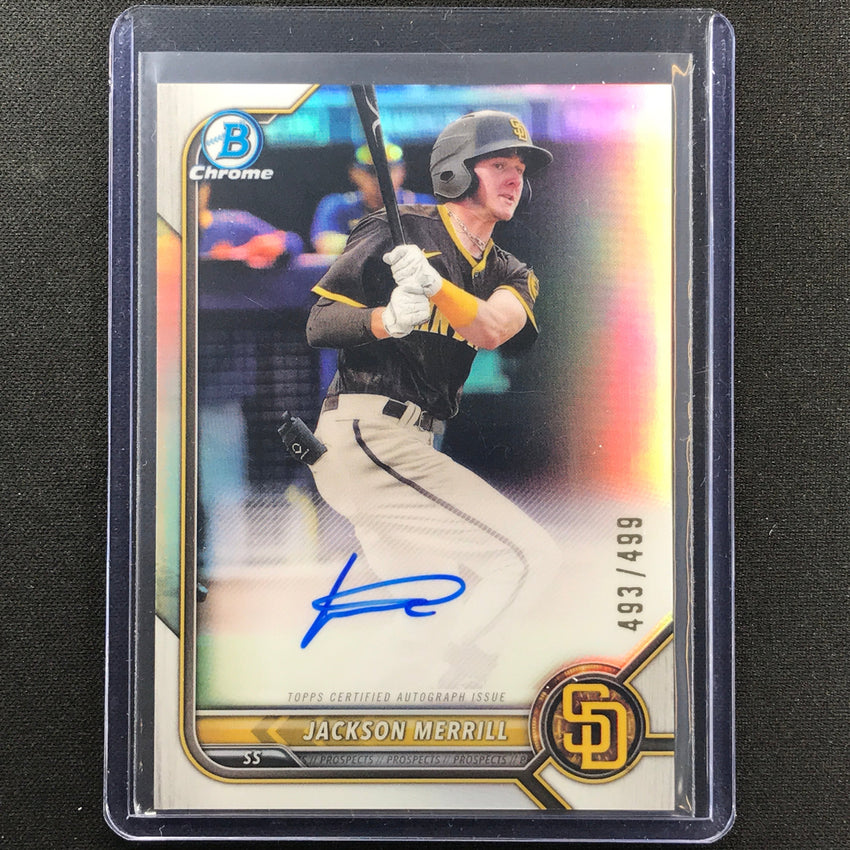2022 Bowman Chrome Jackson Merrill 1st Bowman Prospect Auto Refractor 493/499