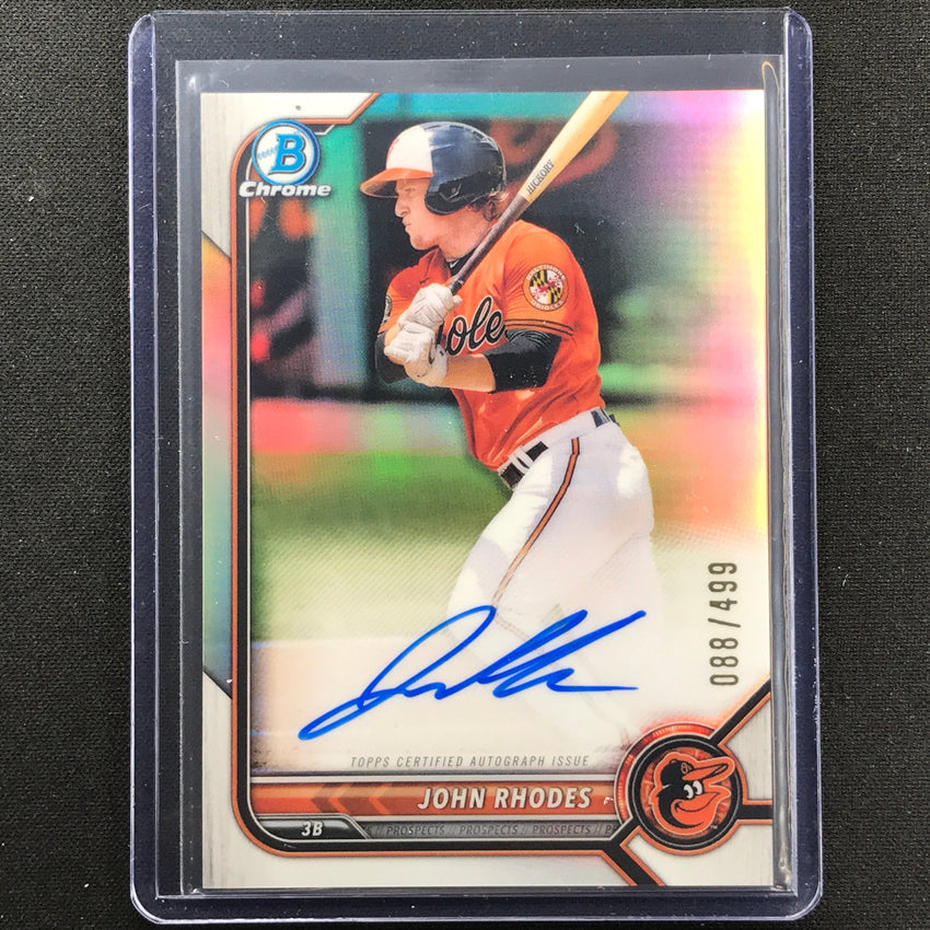 2022 Bowman Chrome John Rhodes Bowman Prospect Auto Refractor 88/499
