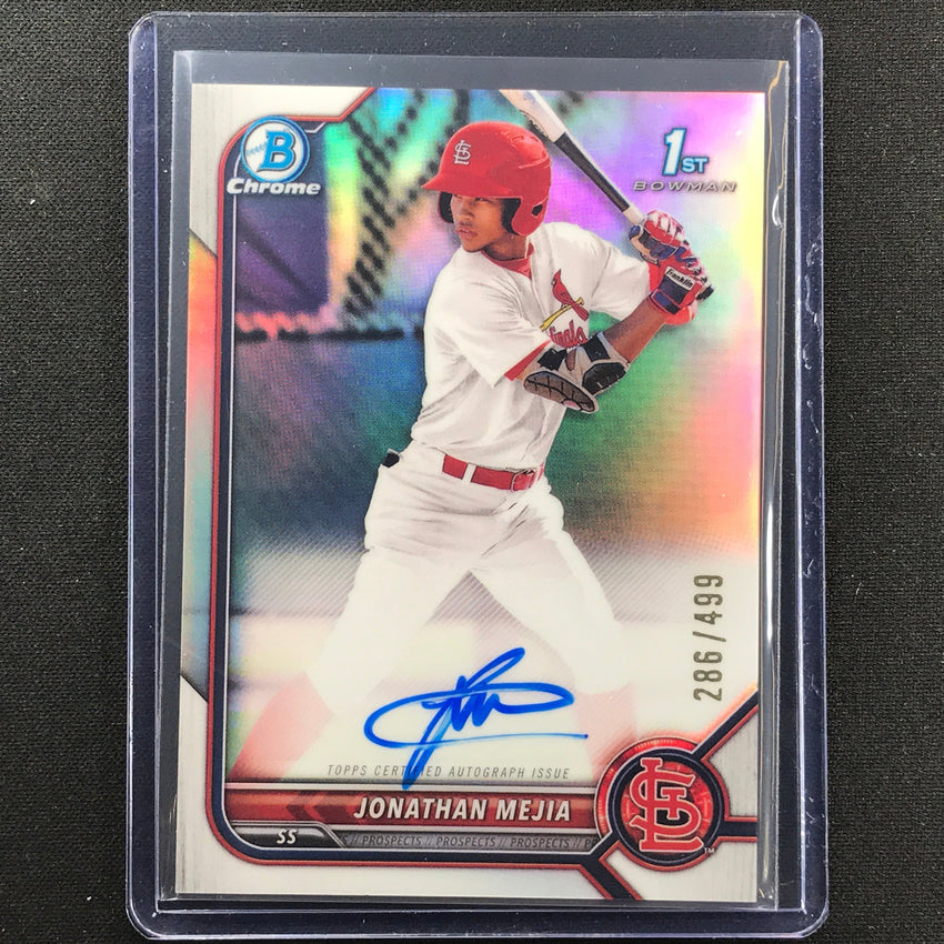2022 Bowman Chrome Jonathan Mejia 1st Bowman Prospect Auto Refractor 286/499