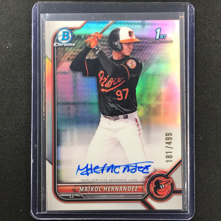 2022 Bowman Chrome Maikol Hernandez 1st Bowman Prospect Auto Refractor 181/499