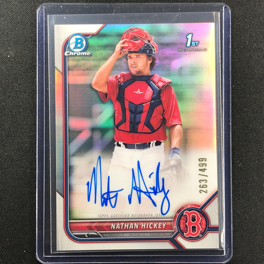 2022 Bowman Chrome Nathan Hickey 1st Bowman Prospect Auto Refractor 263/499