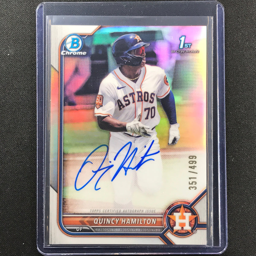 2022 Bowman Chrome Quincy Hamilton 1st Bowman Prospect Auto Refractor 351/499