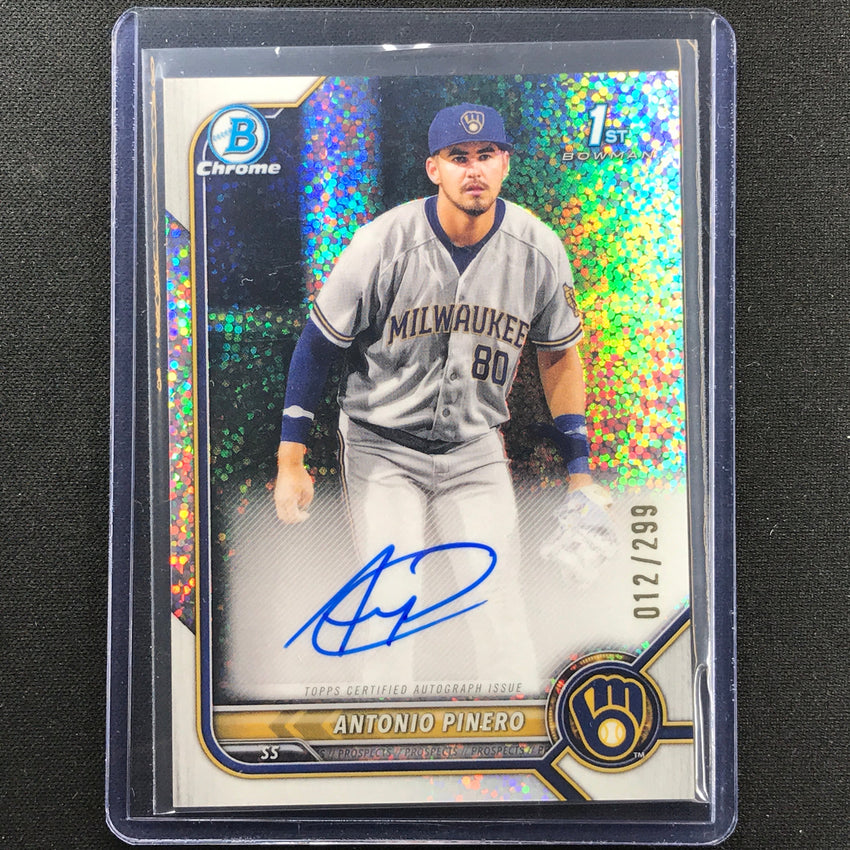 2022 Bowman Chrome Antonio Pinero 1st Bowman Prospect Auto Speckle 12/299