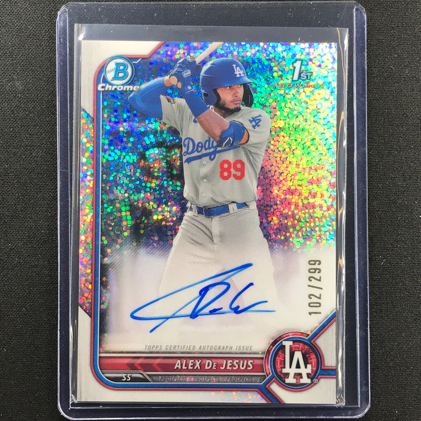 2022 Bowman Chrome Alex De Jesus 1st Bowman Prospect Auto Speckle 102/299