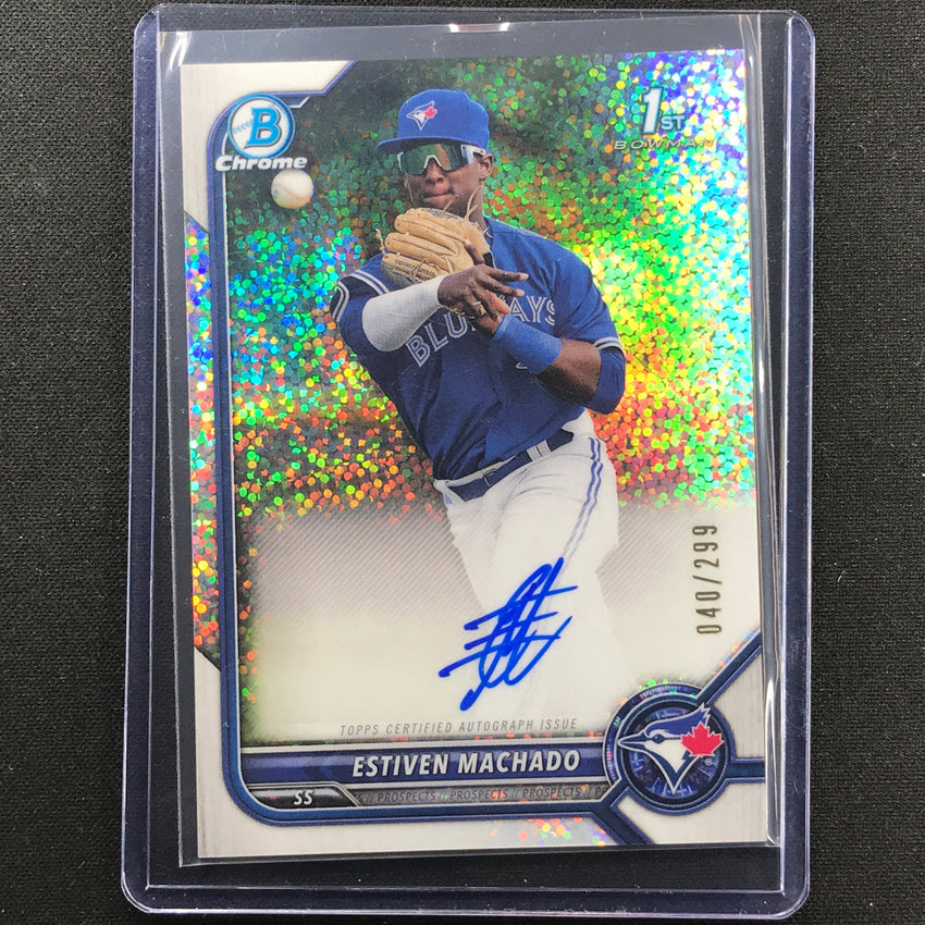 2022 Bowman Chrome Estiven Machado 1st Bowman Prospect Auto Speckle 40/299