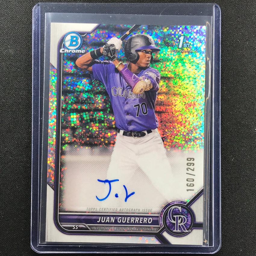 2022 Bowman Chrome Juan Guerrero 1st Bowman Prospect Auto Speckle 160/299